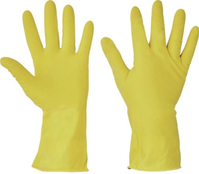 Rubber and work gloves